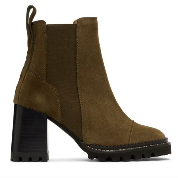 🌸DONATING 10/3🌸 See by Chloé Khaki Mallory Ankle Boots - Picture 1 of 5